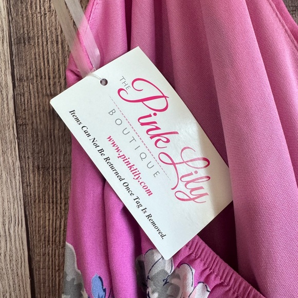 Pink Lily Infinite Love Purple Floral Maxi Wrap Dress Size Small - Picture 7 of 12